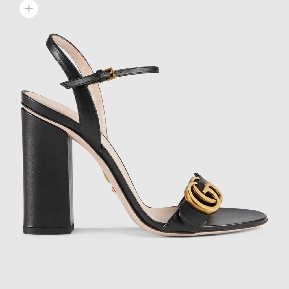 Leather sandal / double g heel